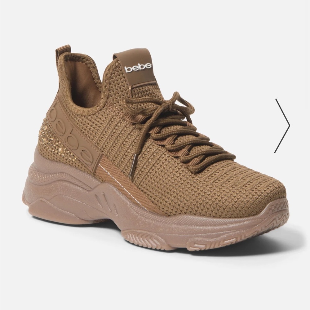 Bebe Brown Sneakers with Rhinestones in the back